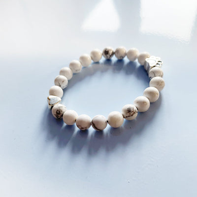 Handcrafted Paw Natural Stone Bracelet with Heart Charm