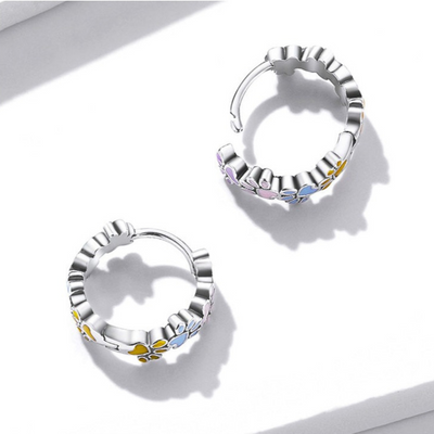 Colorful Paws Hoop Earrings made of Sterling Silver