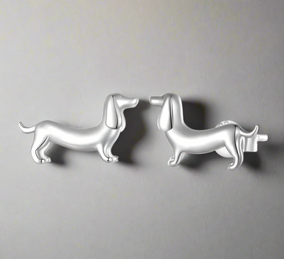 Dachshund Earrings Made of Silver