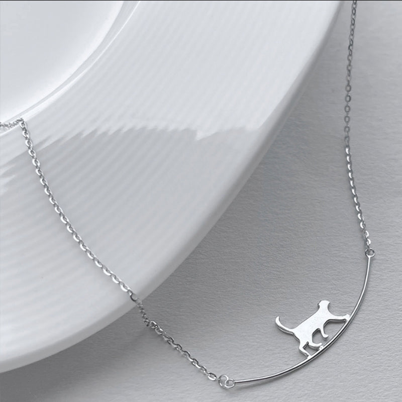 Climbing Cat – Silver Necklace