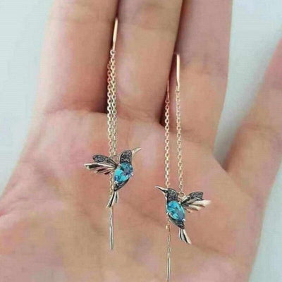 Hummingbird Earrings in Enamel & Zirconia