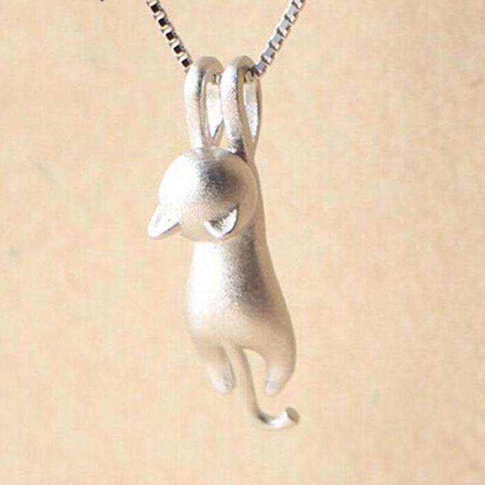 Sterling Silver – Playful Cat Necklace